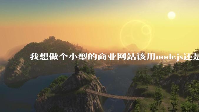 我想做个小型的商业网站该用nodejs还是python做后端？